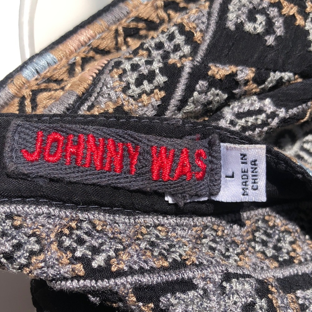 Johnny Was Black Embroidered Boho Tunic with Cream & Pink Accents - Picture 8 of 8